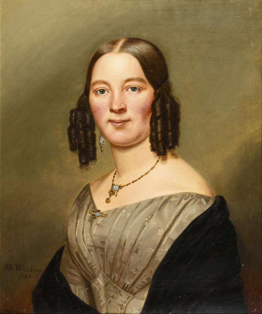 WEDEKING, August Wilhelm (1807 Bremen - 1855 München). Damenporträt.