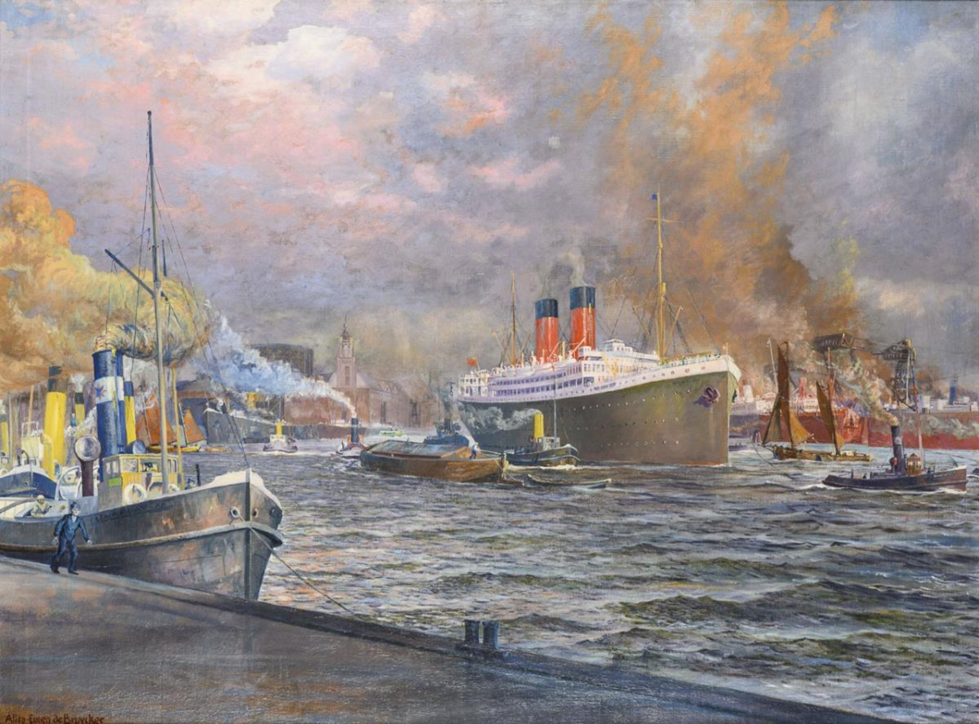 BRUYCKER-ALLDA, Eugen de (1901 Hamburg - 1981 Schneverdingen). "Abend nach dem Regen".