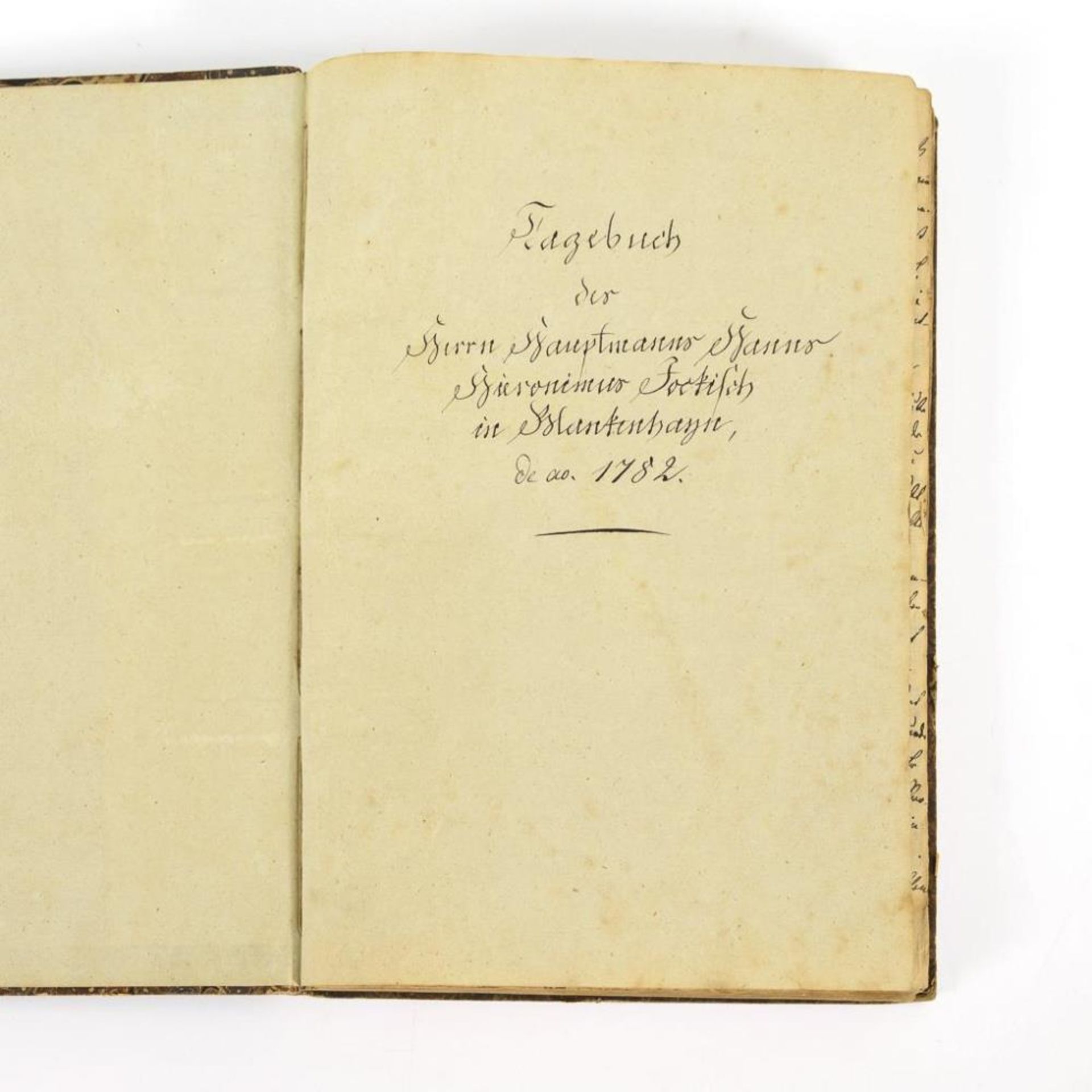 "Tagebuch des Herrn Hauptmanns Hanns Hieronimus Jockisch in Blankenhayn, 1782".