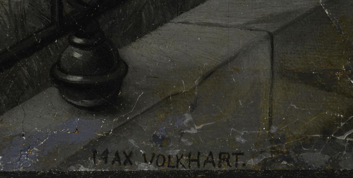 VOLKHART, Max (1848 Düsseldorf - 1924 ebd.). Rokokoszene mit ertapptem Paar. - Image 3 of 3