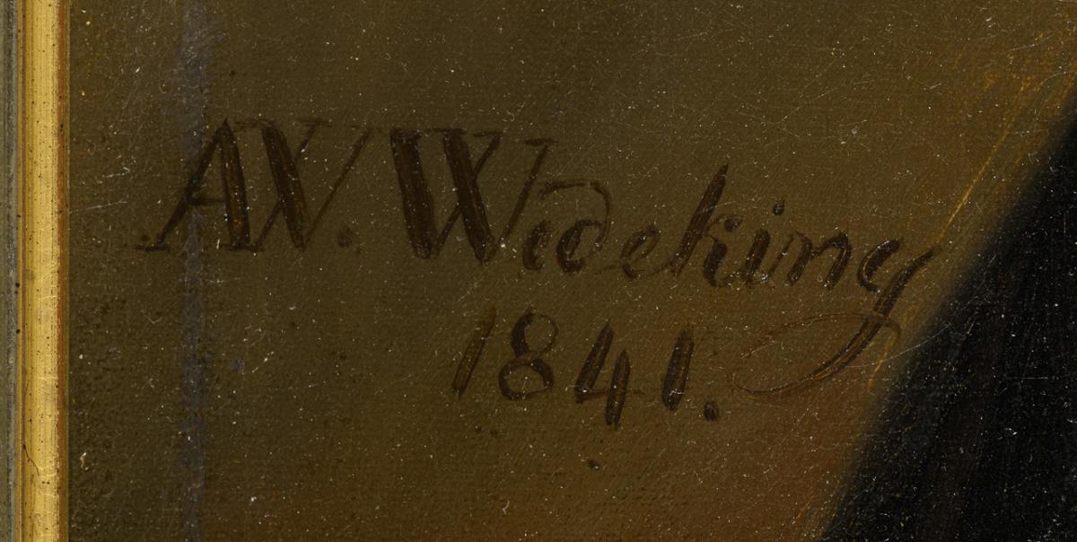 WEDEKING, August Wilhelm (1807 Bremen - 1855 München). Damenporträt. - Image 3 of 3