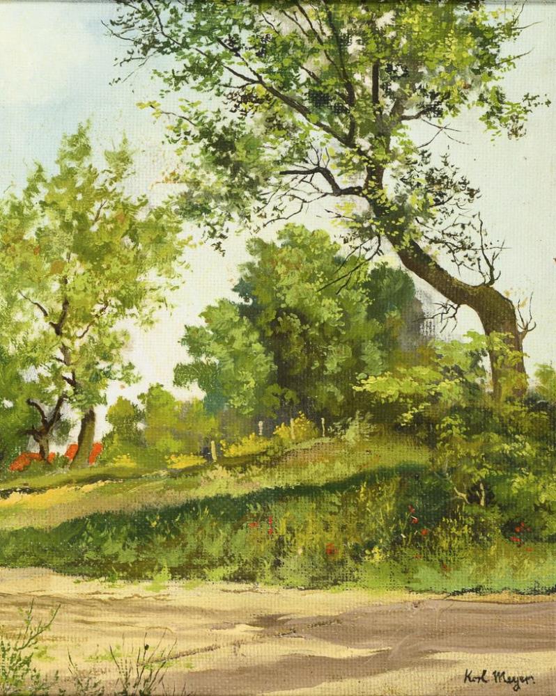 MEYER, Karl (Korl) (1902 - 1945 Ribnitz). Bäume in alter Dünenlandschaft.