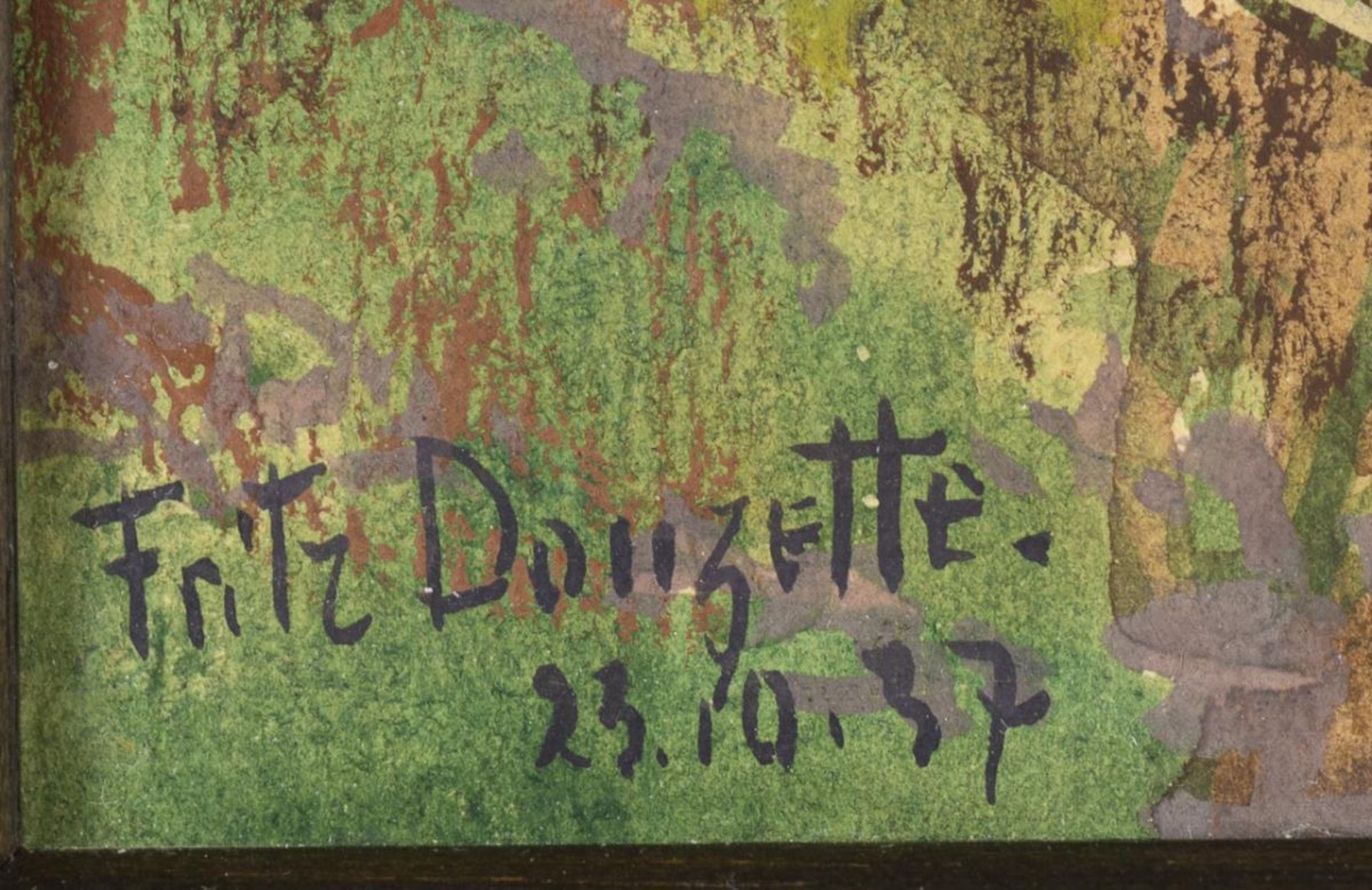 DOUZETTE, Fritz (1878 Berlin - 1955). Kleine Herbstlandschaft. - Bild 3 aus 3