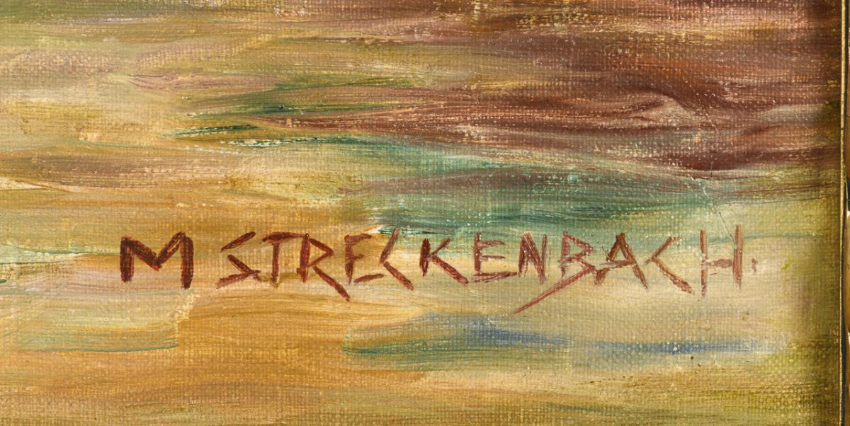 STRECKENBACH, Max (1863 Eckernförde - 1936 ebd.). Großes Stillleben mit Weihnachtsstern. - Image 3 of 3