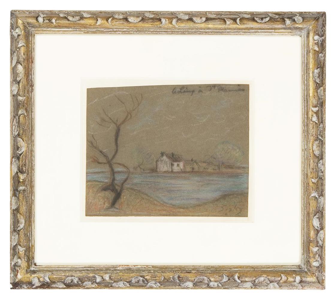 SISLEY, Alfred zugeschrieben (1839 Paris - 1899 Moret-sur-Loing). Le Loing á Saint Mammes. - Image 3 of 6