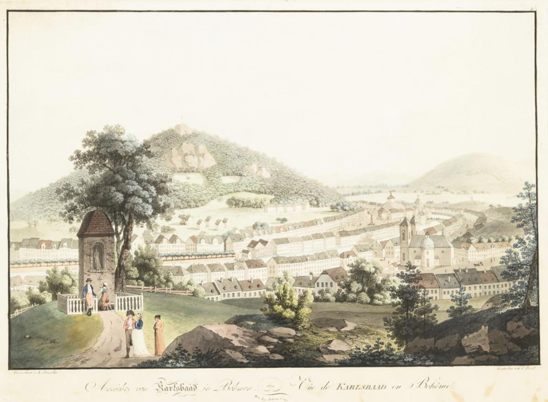 POSTL, Carel (1769 Bechin (wohl) - 1818 Prag). "Ansicht von Karlsbad".