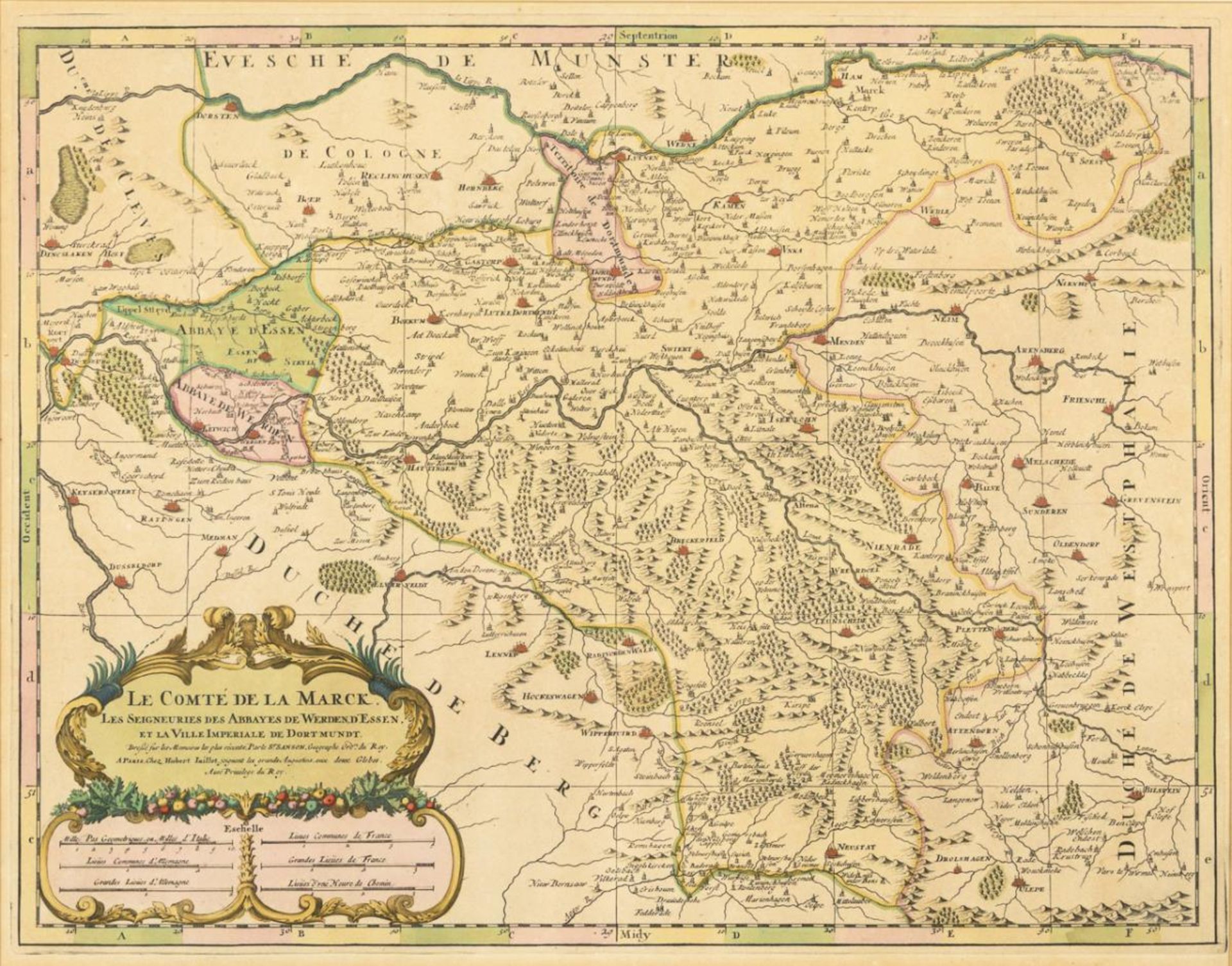 SANSON, Nicolas (1600 Abbeville - 1667 Paris). Landkarte der Grafschaft Mark.