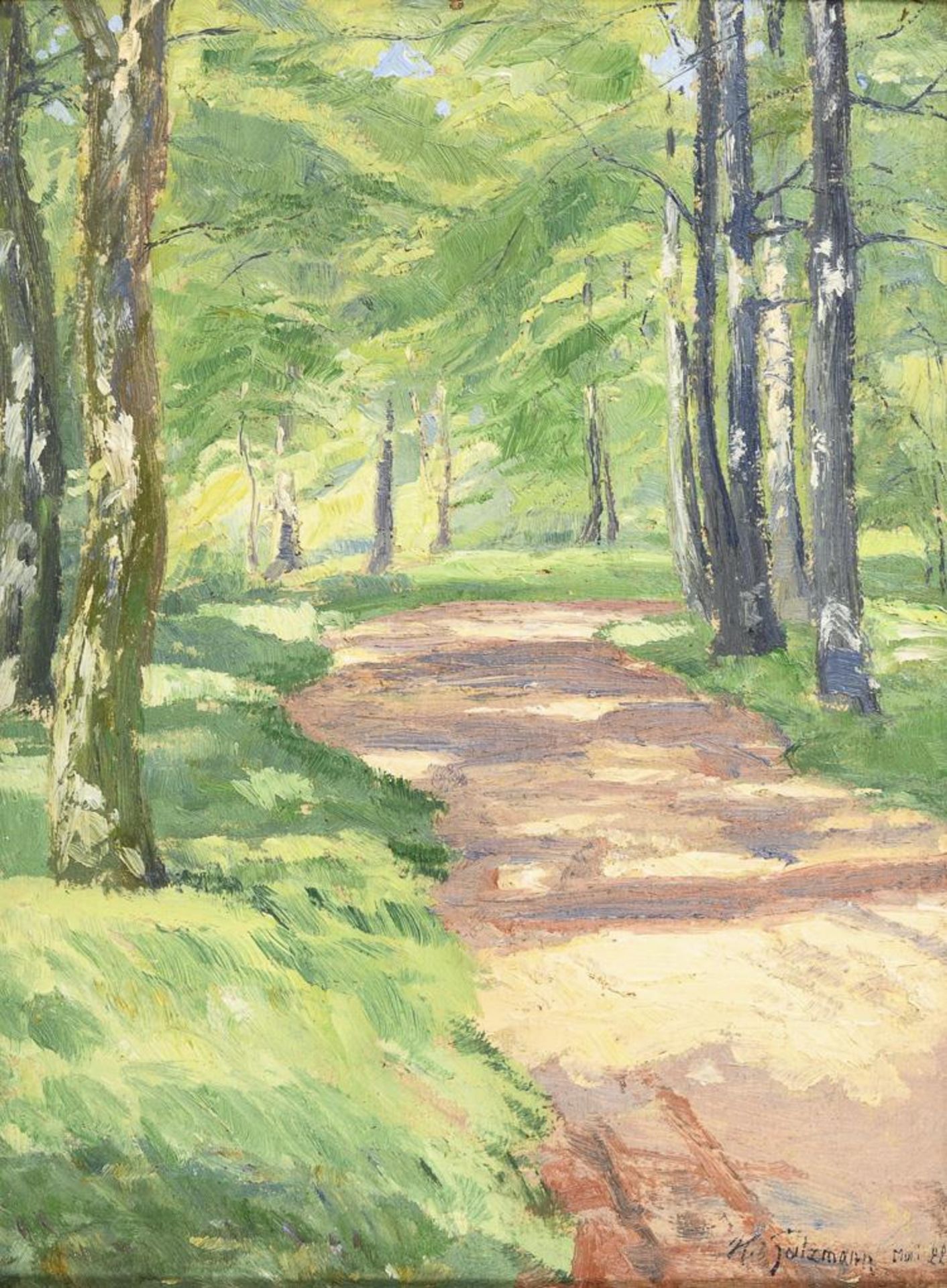 SALZMANN, Hans (1900 Frankfurt - 1973 Weimar). "Waldweg".