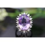 Amethystring mit Brillantkranz