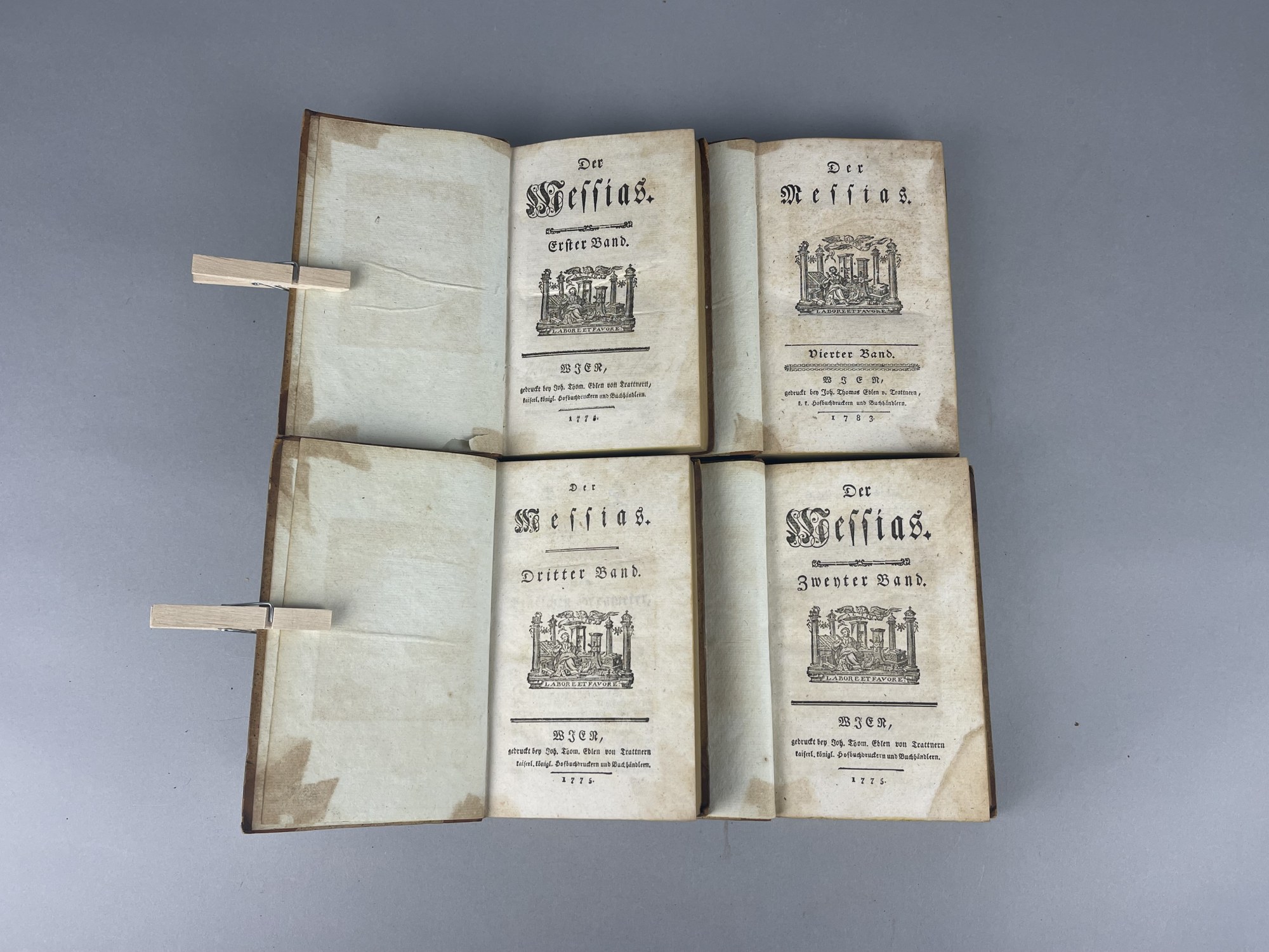 Friedrich Gottlieb Klopstock, The Messiah, 4 volumes, 1775-1783 - Image 4 of 5