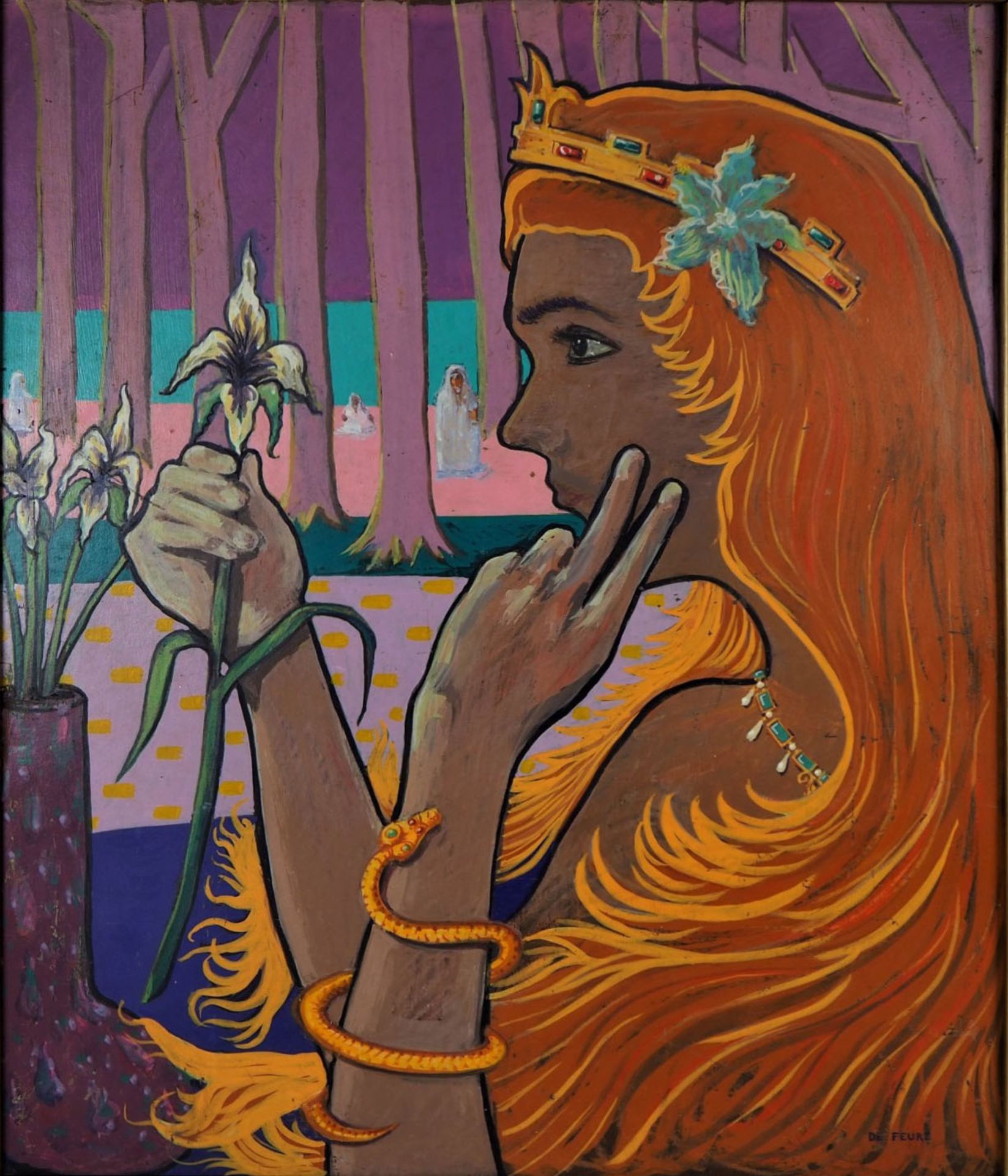 Georges de Feure (1868  - 1943), zugeschrieben - Frau mit Iris - Bild 2 aus 5