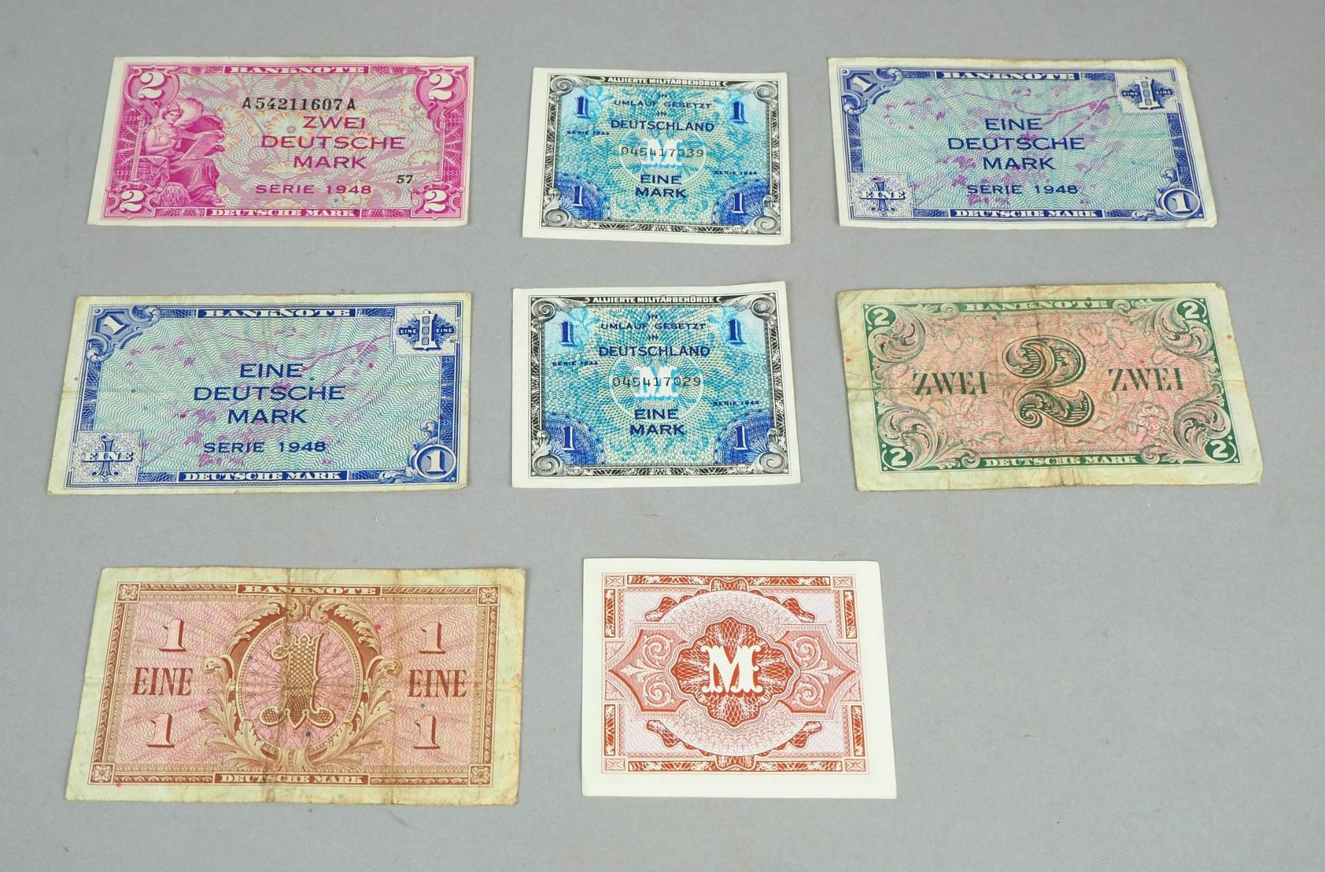 Allied Military Authority German Mark bills 1944 / 1948