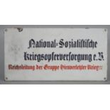 Drittes Reich: NS-Kriegsopferversorgung (NSKOV) Emaille Schild - wohl Sammleranf.