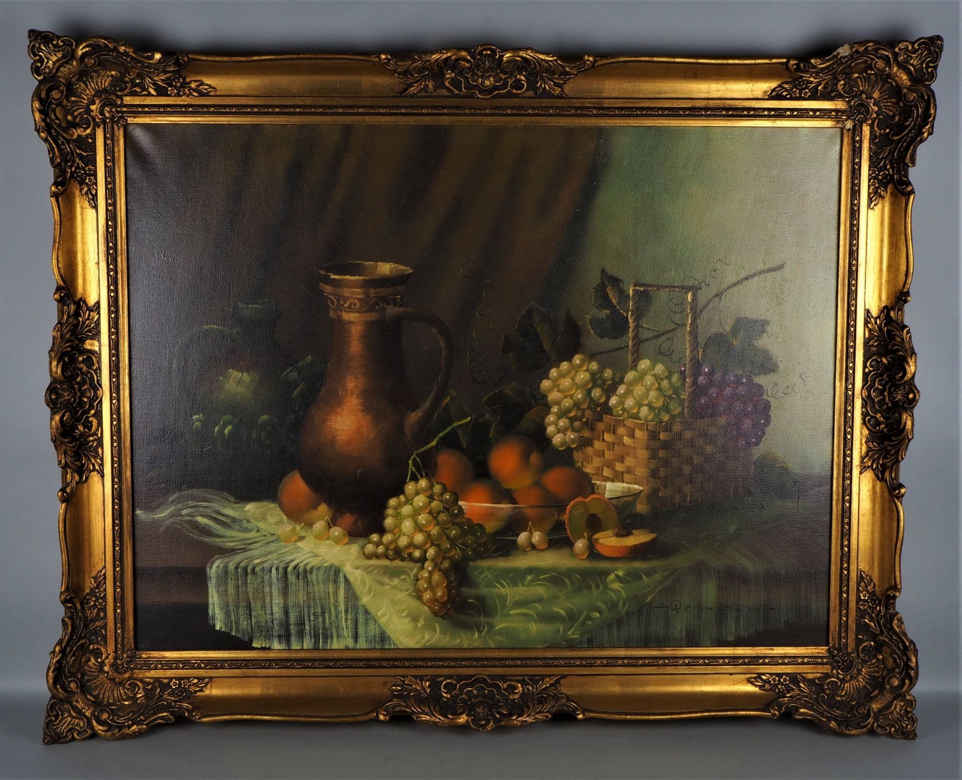 Still life with fruit, 20th c. - sign. REINHOLD, 20th c. - Image 2 of 4