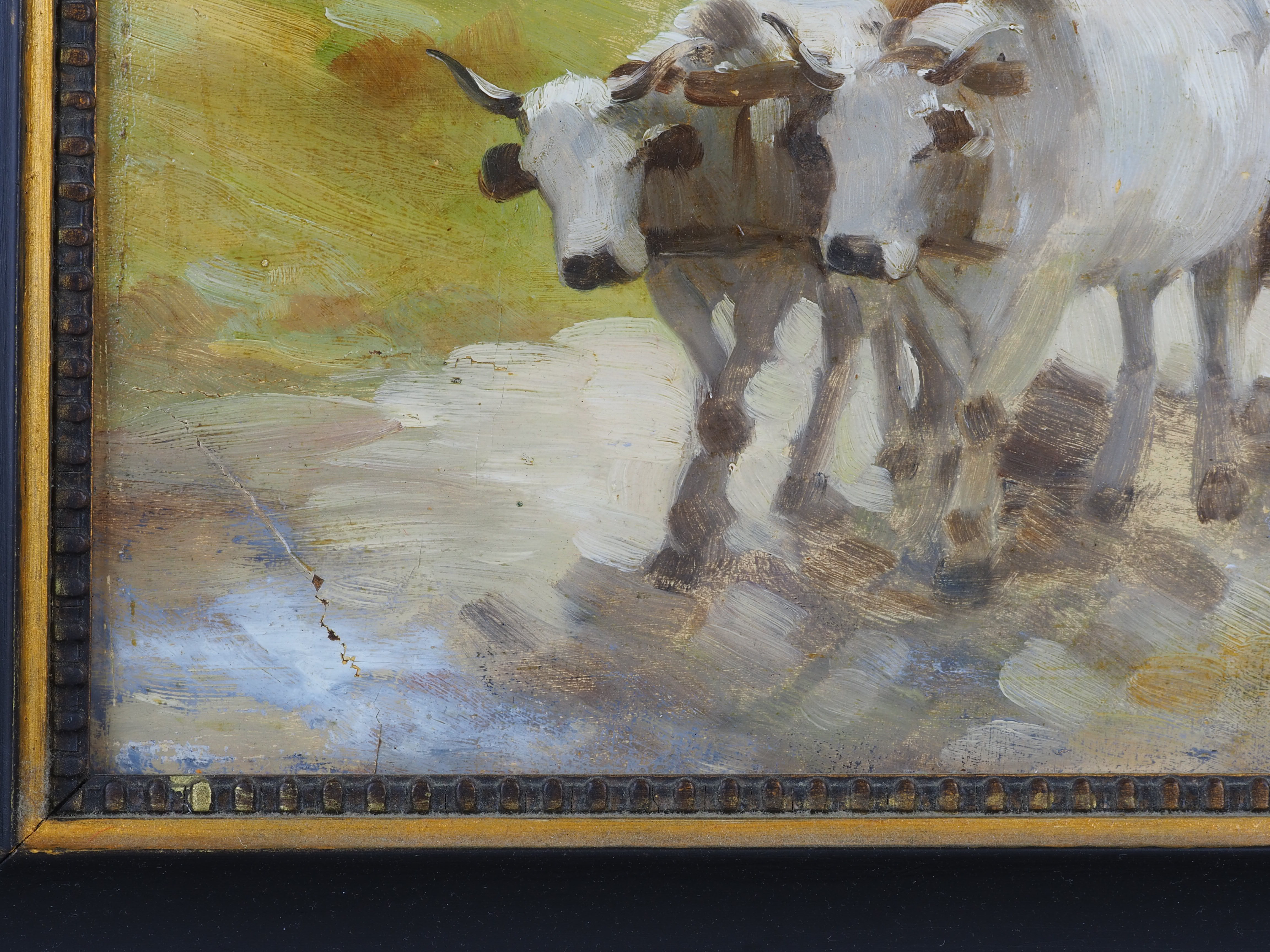 Nicolae Ion Grigorescu (1838, Pitaru - 1907, Câmpina), attributed - Landscape with ox-cart. - Image 4 of 8