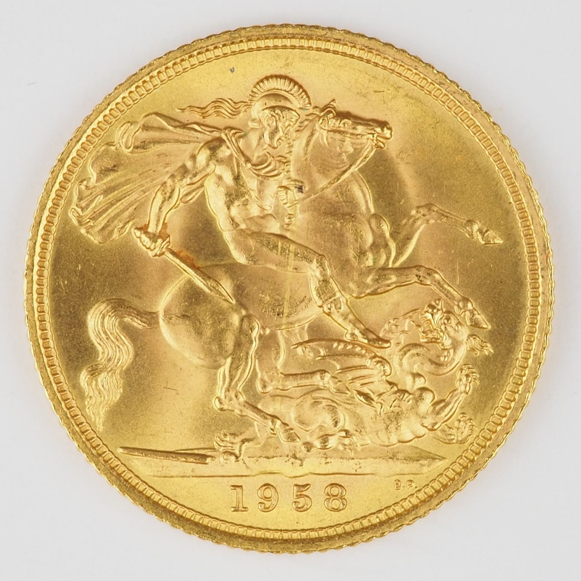 Goldmünze 1958 Englischer Sovereign, 1 Pfund - Bild 2 aus 2