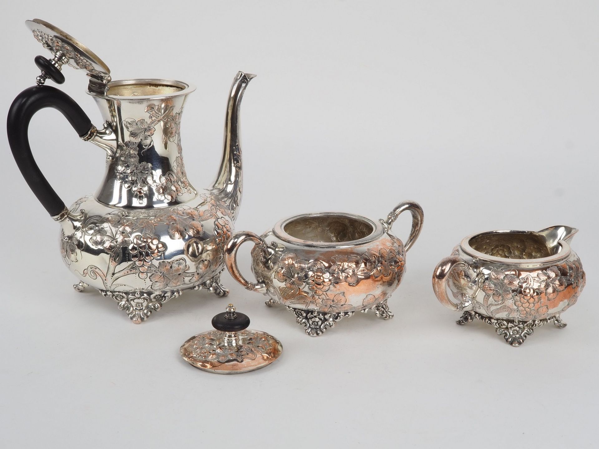 English tea service, silver plated - Image 3 of 4