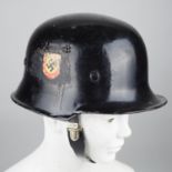 Drittes Reich: Feuerlöschpolizei Stahlhelm mit orig. HK Emblem