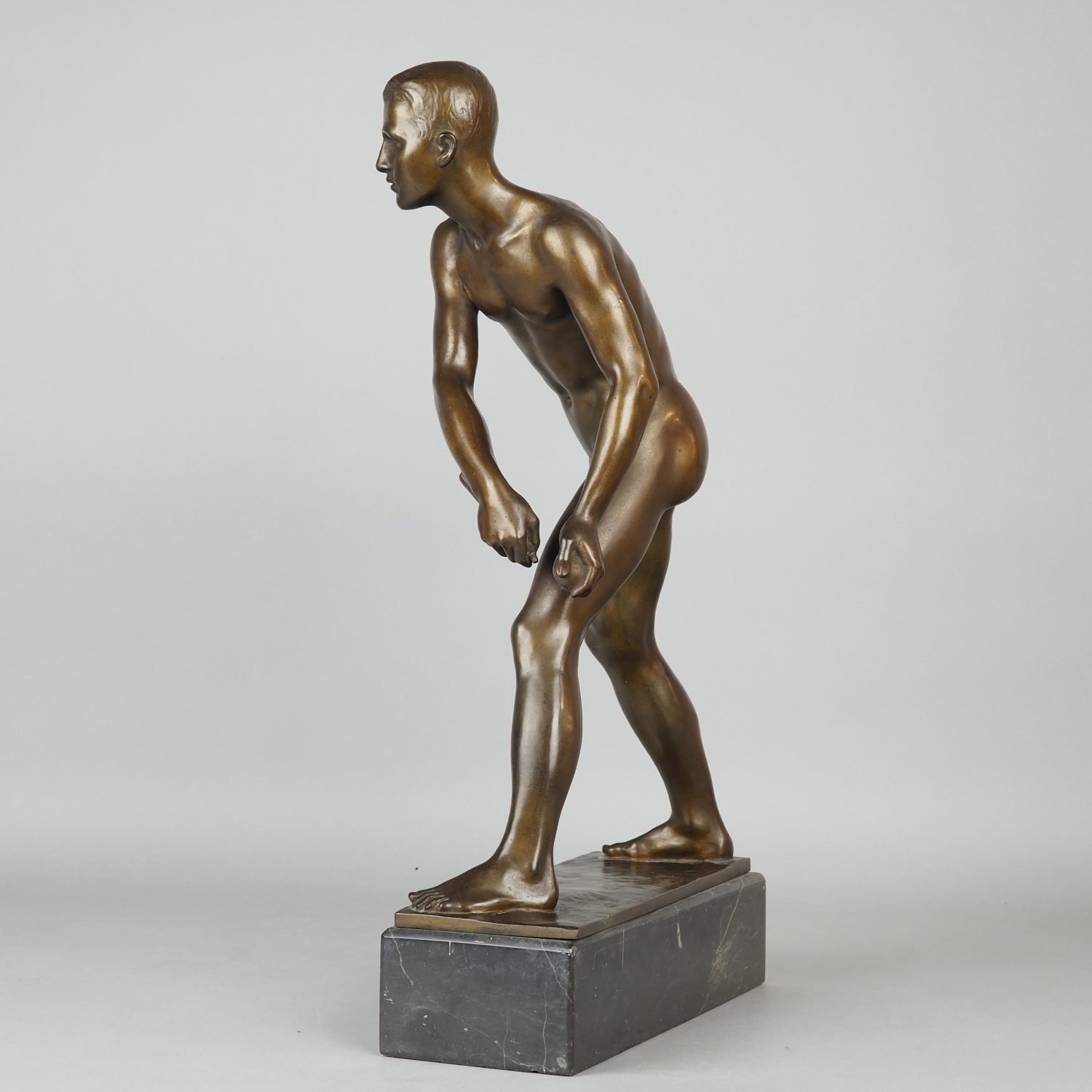 Male Nude of a Relay Runner by August Kattentidt ca. 1930 - Image 3 of 6