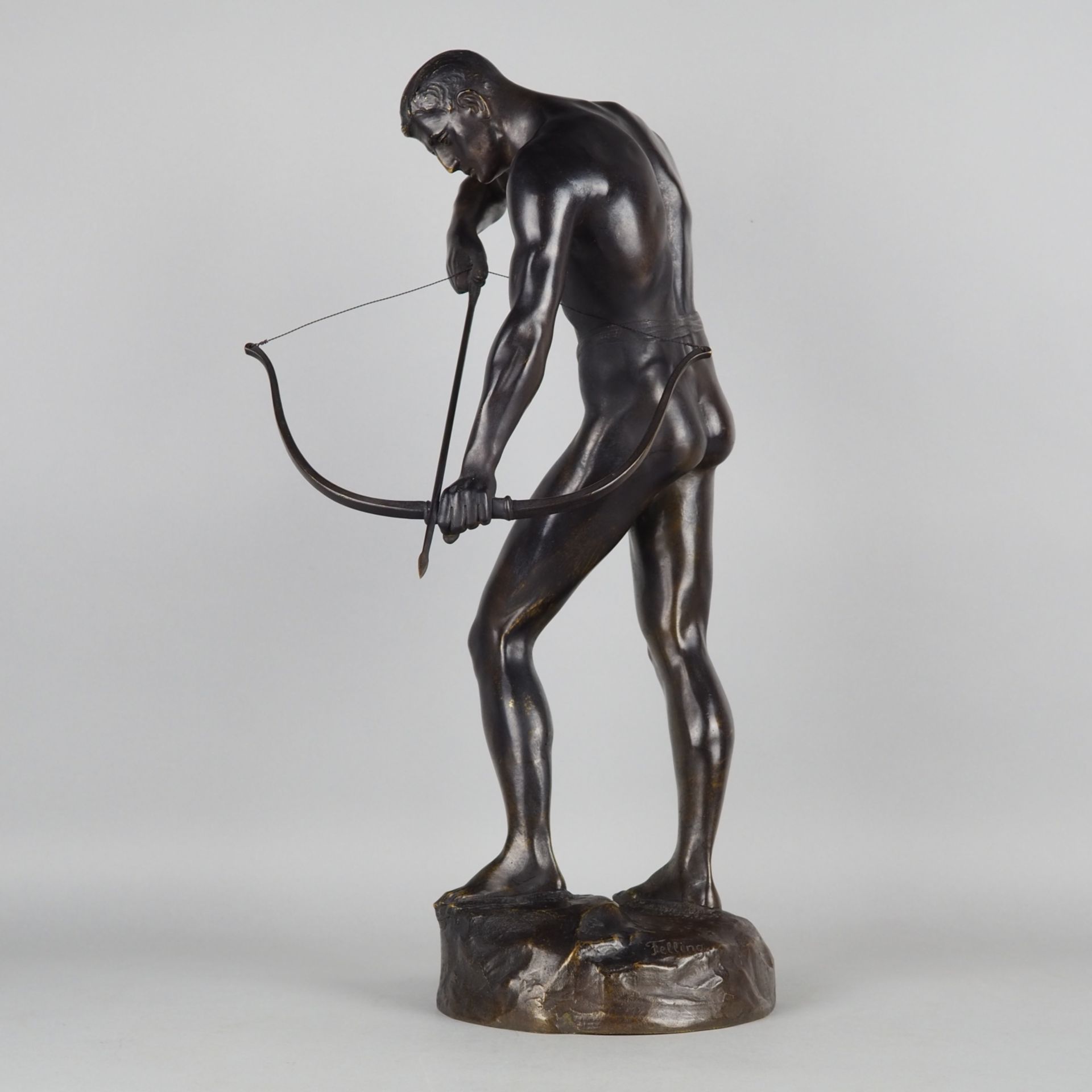 Athletic semi-nude of an archer by Schmidt-Felling around 1900. - Image 2 of 5