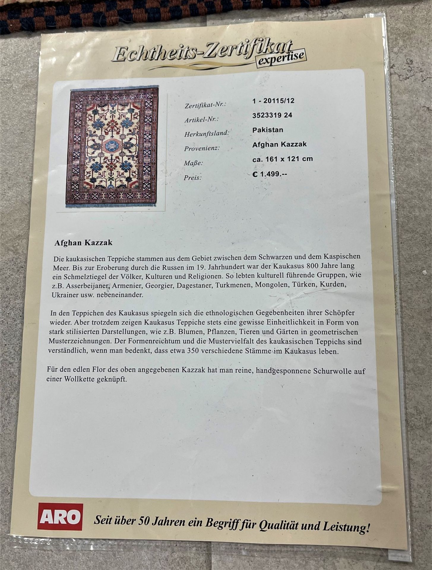 Oriental rug from Pakistan "Afghan Kazzak" - 161 x 121 cm - Image 5 of 7