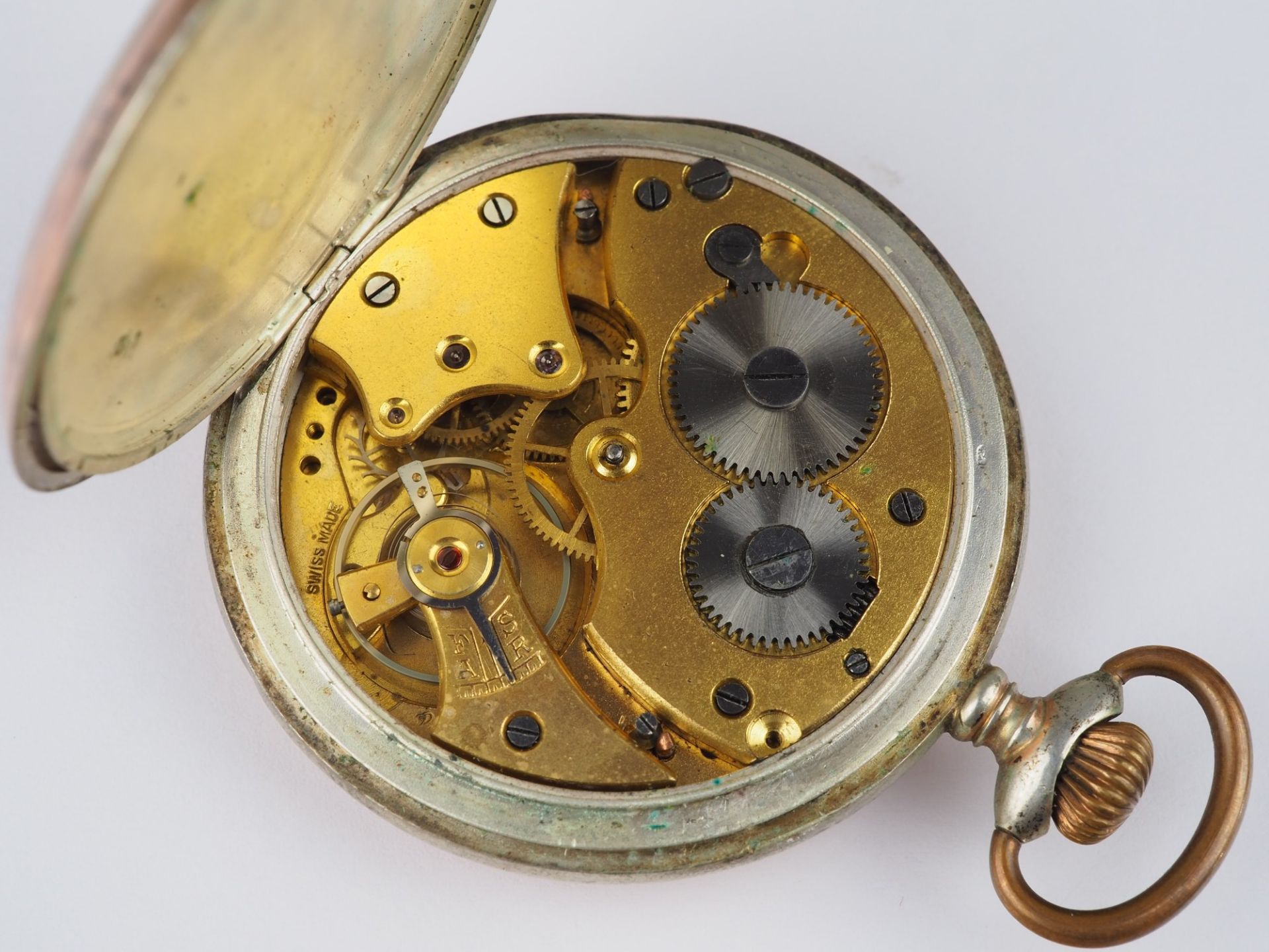 Schweizer Lépine Art-Déco Taschenuhr von Locarno Watch Co, Silbergehäuse, 1920er - Bild 3 aus 3