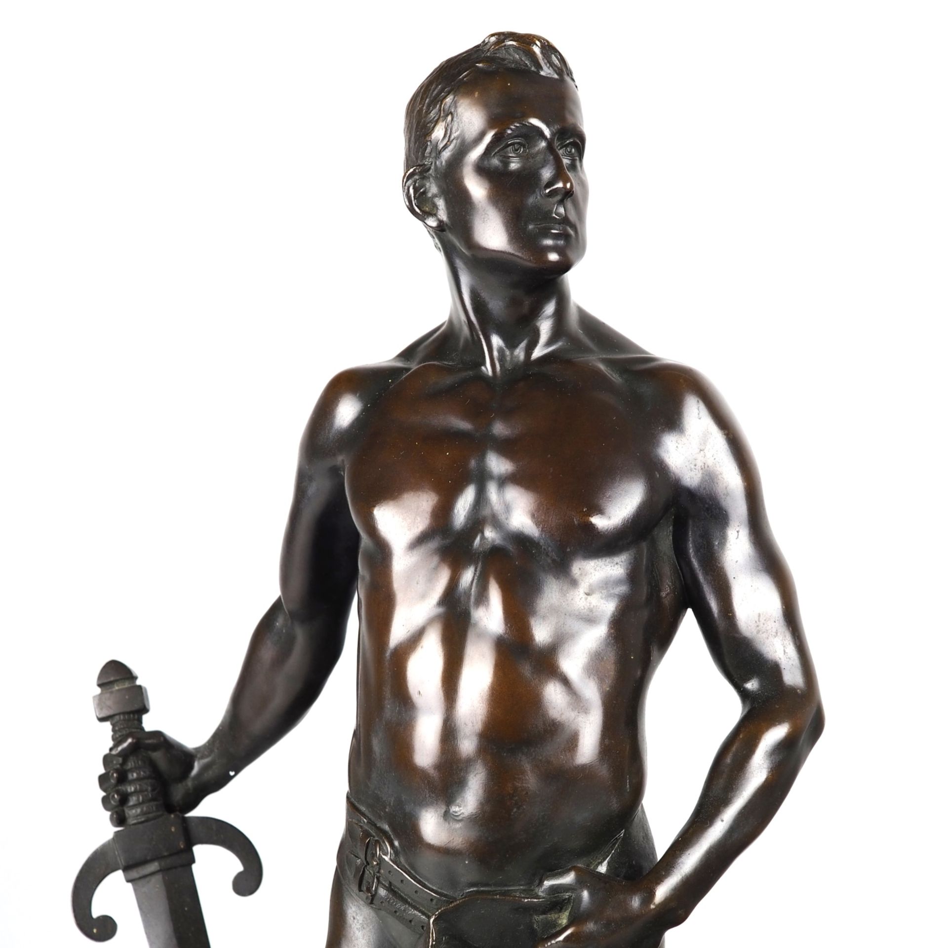 Finely crafted large bronze of a warrior by Paul Ludwig Kowalczewski around 1900 - Image 4 of 6