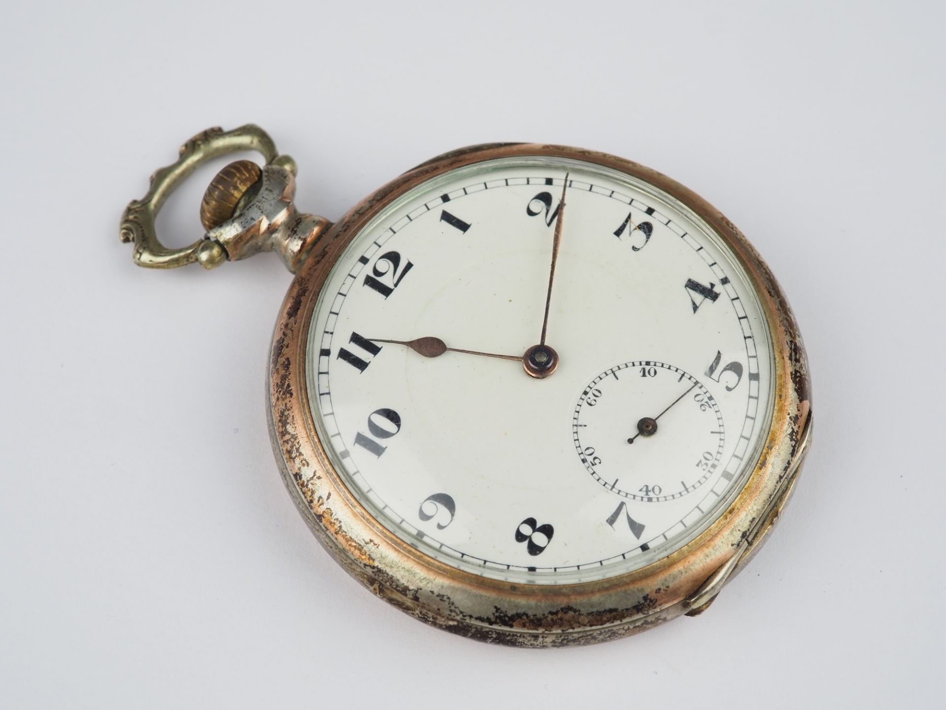 Swiss Open Face pocket watch by R. Vogt & Co., silver case, circa 1930