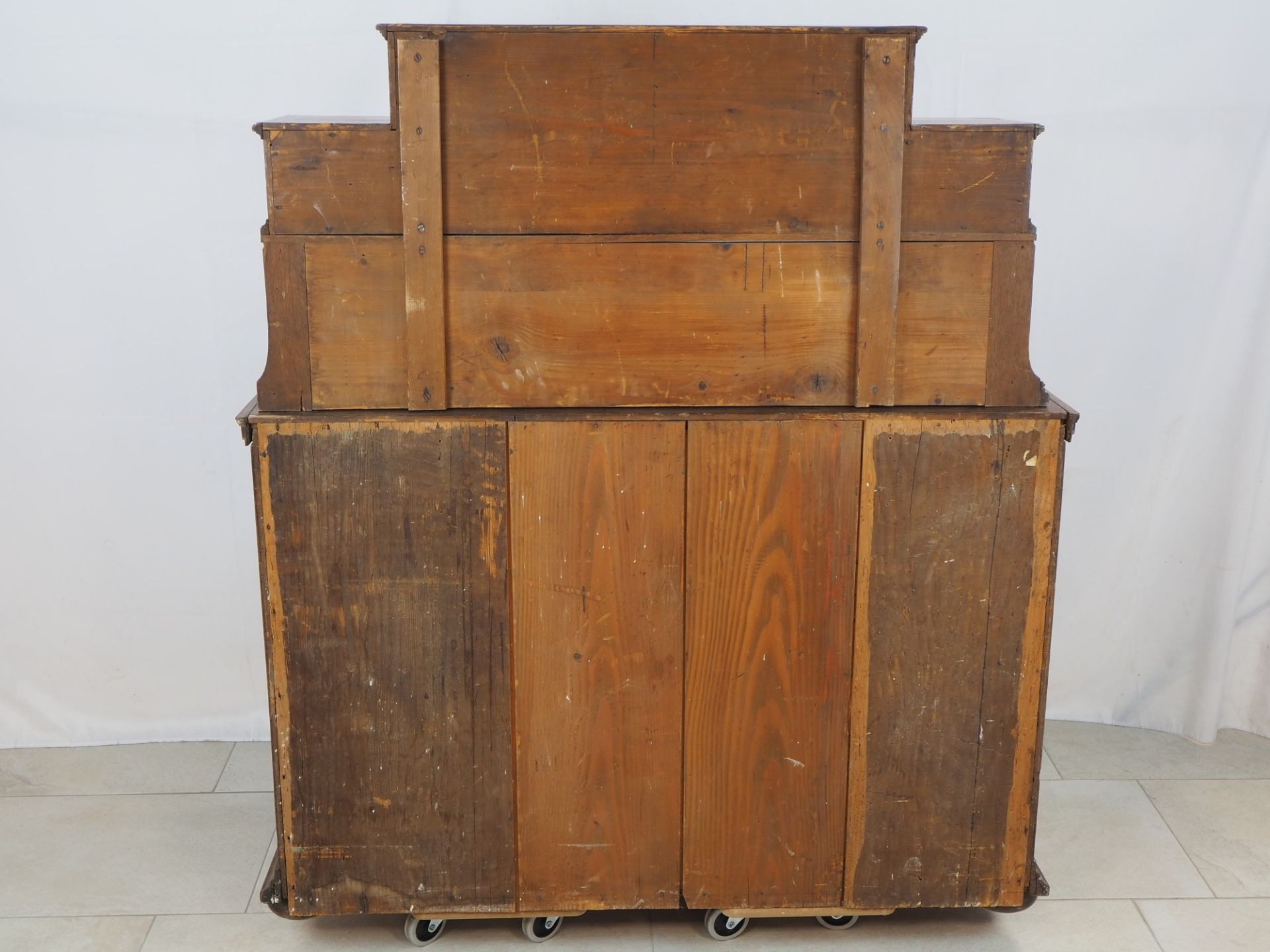 Ulm furniture, sideboard with attachment, probably 17th/18th century.  - Image 3 of 8