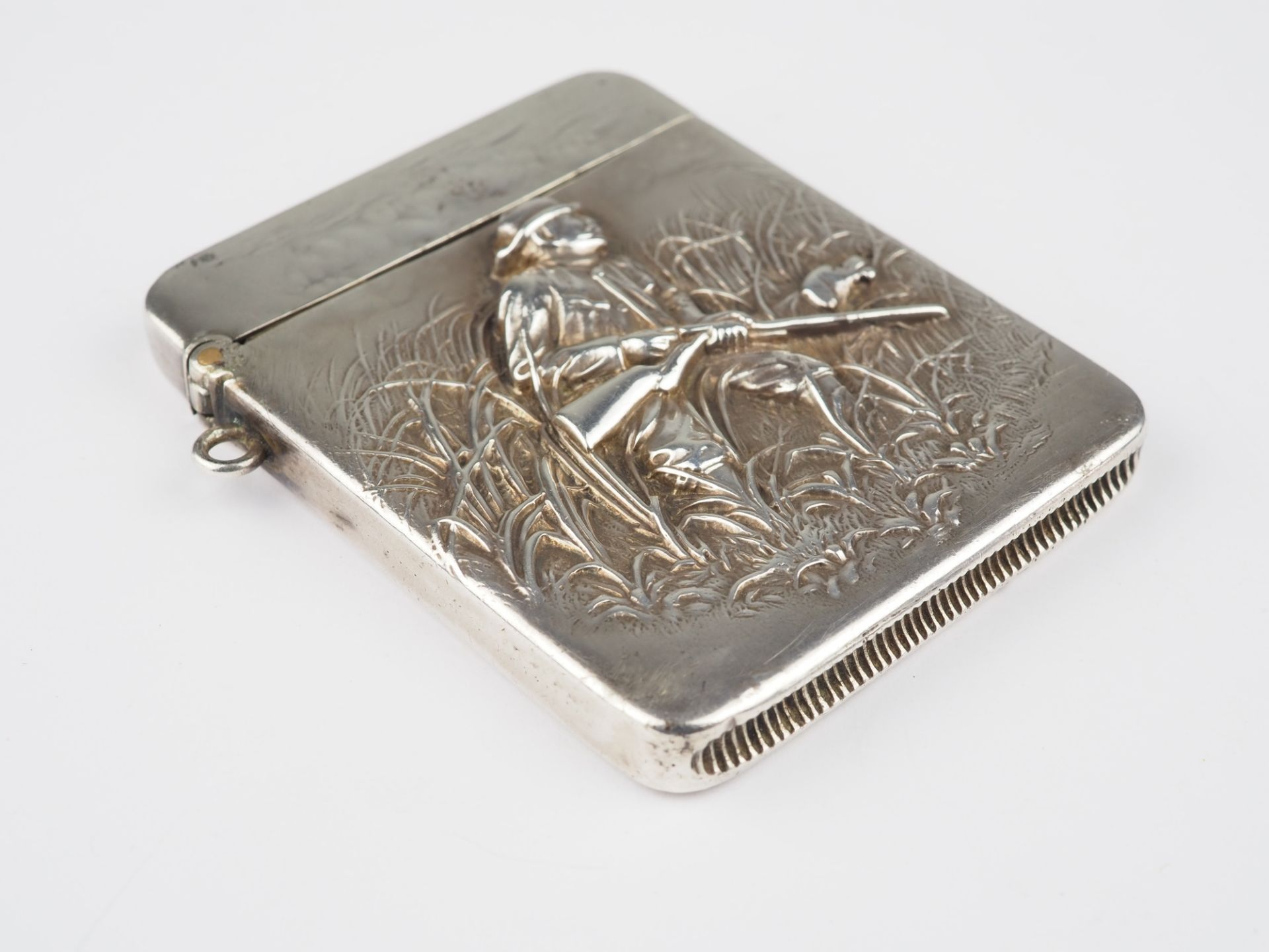 Silber Streichholzschachtel mit Jagd Relief um 1880 - Bild 4 aus 4