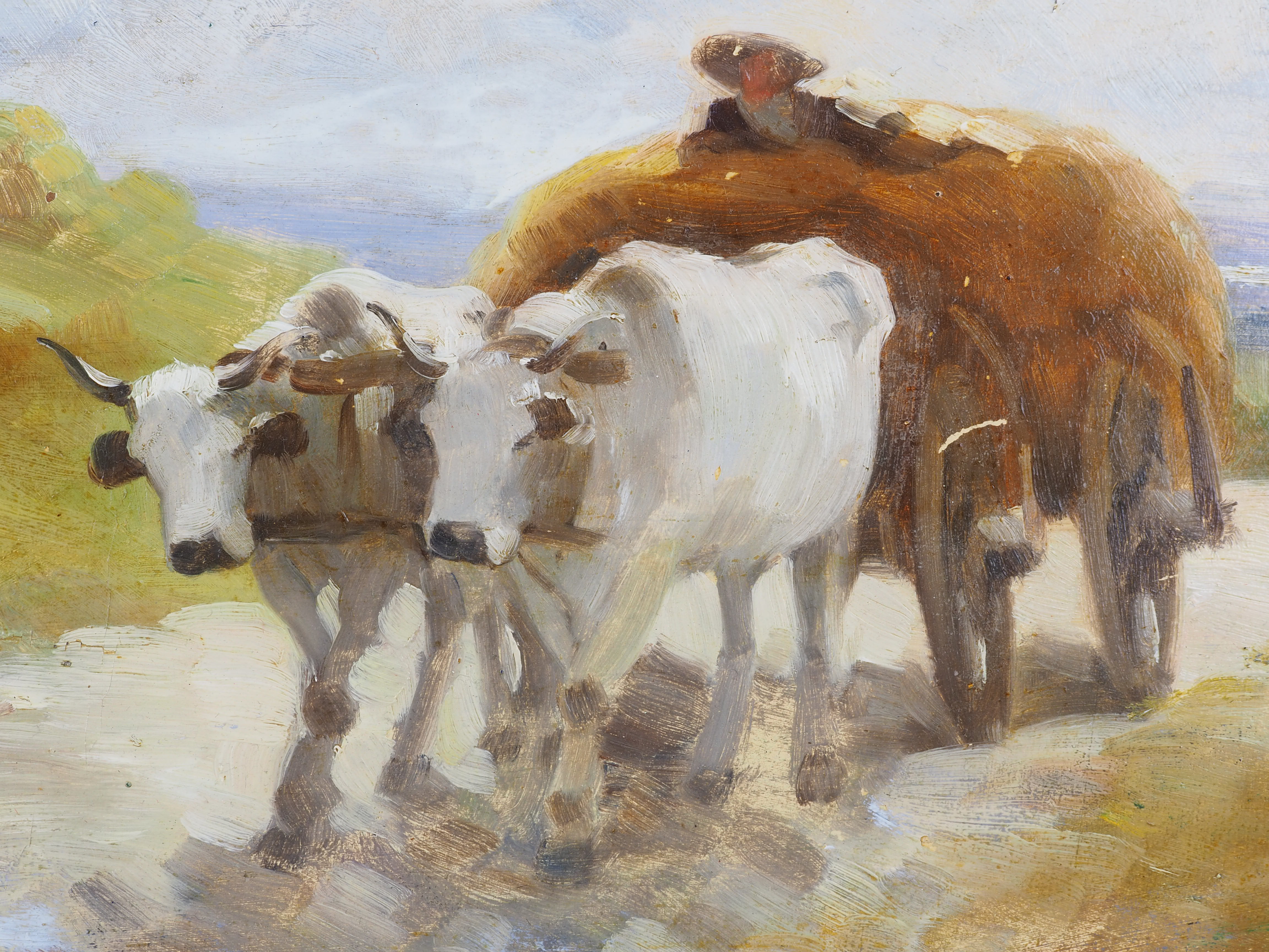 Nicolae Ion Grigorescu (1838, Pitaru - 1907, Câmpina), attributed - Landscape with ox-cart. - Image 3 of 8