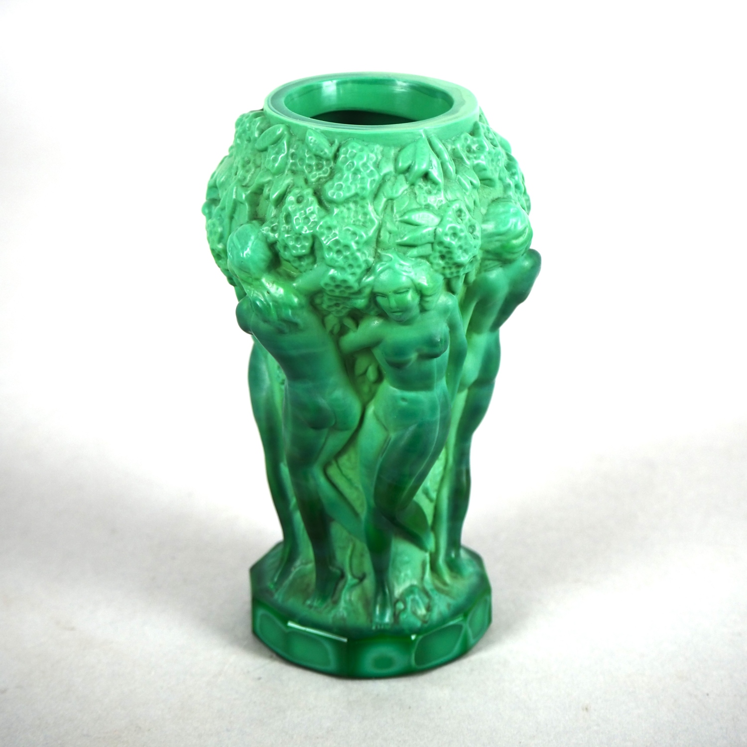 Malachite glass vase, probably Gablonz around 1930