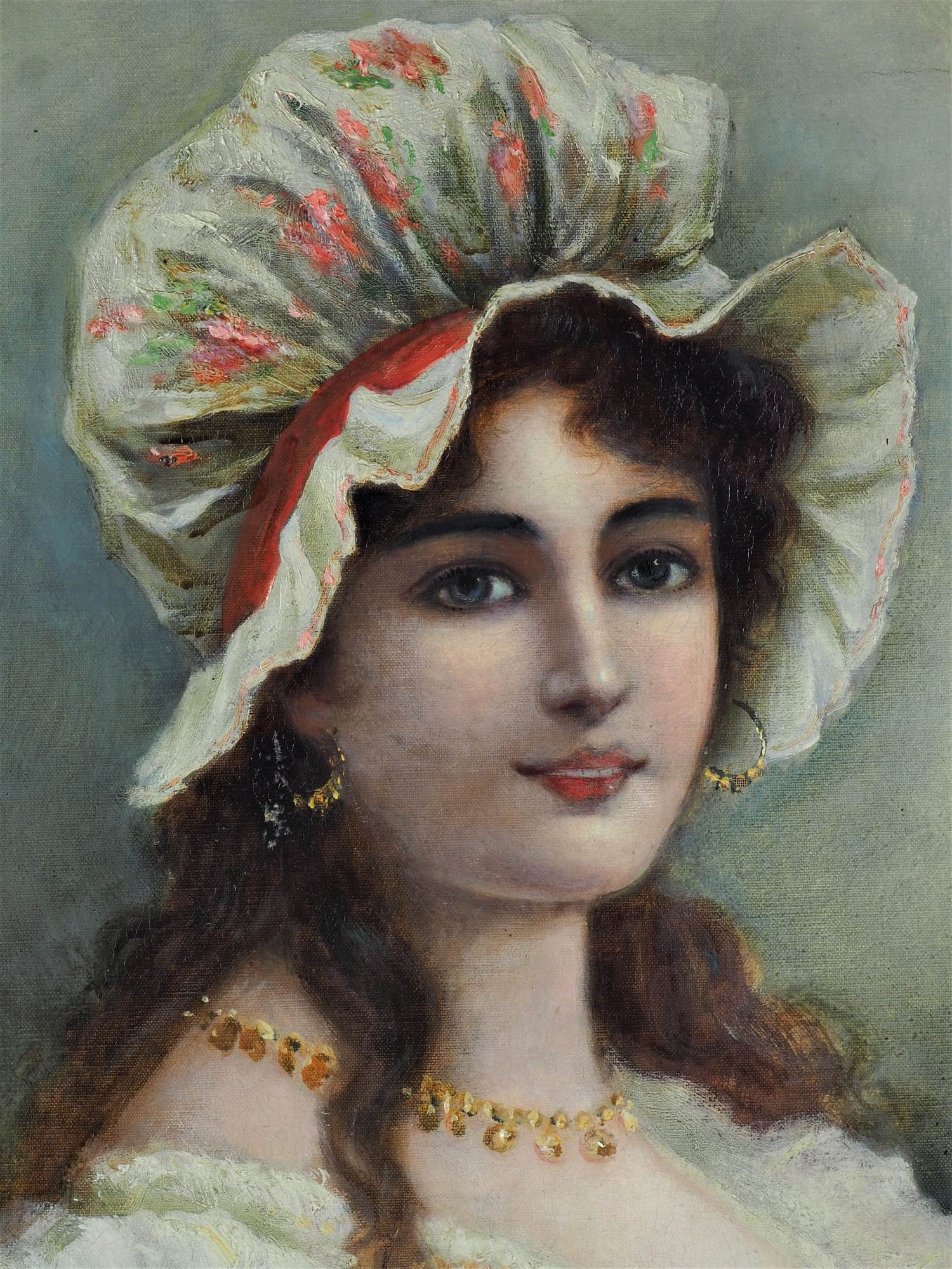 Portrait of a lady at the end of the 19th century - signed. "J. Bouché" - Image 2 of 4