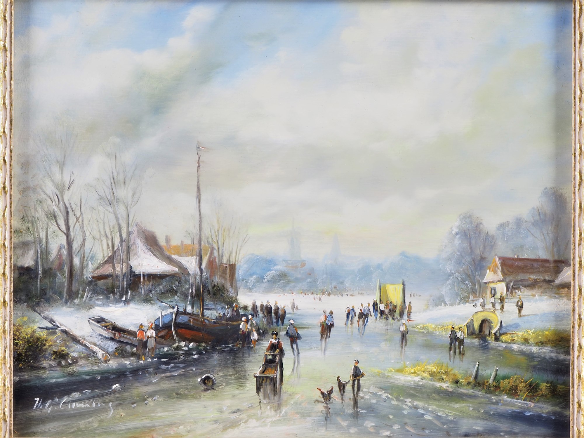 H.G. Clemens (1941 - 2009, Nuremberg) - Dutch winter landscape - Image 2 of 3