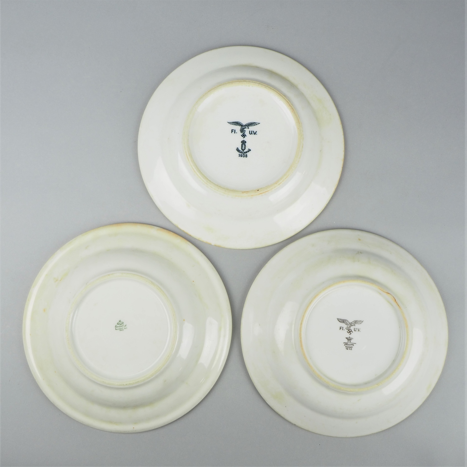 3 Canteen soup plates, Luftwaffe / Wehrmacht