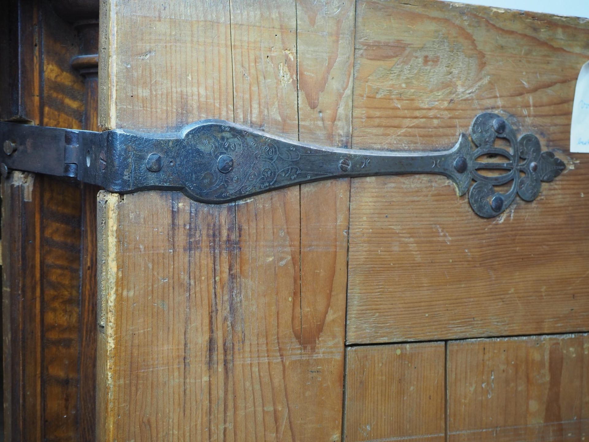 Ulm furniture, sideboard with attachment, probably 17th/18th century.  - Image 6 of 8