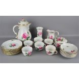 Meissen Kaffee Service, Rote Rose / Wildrose, nach 1950