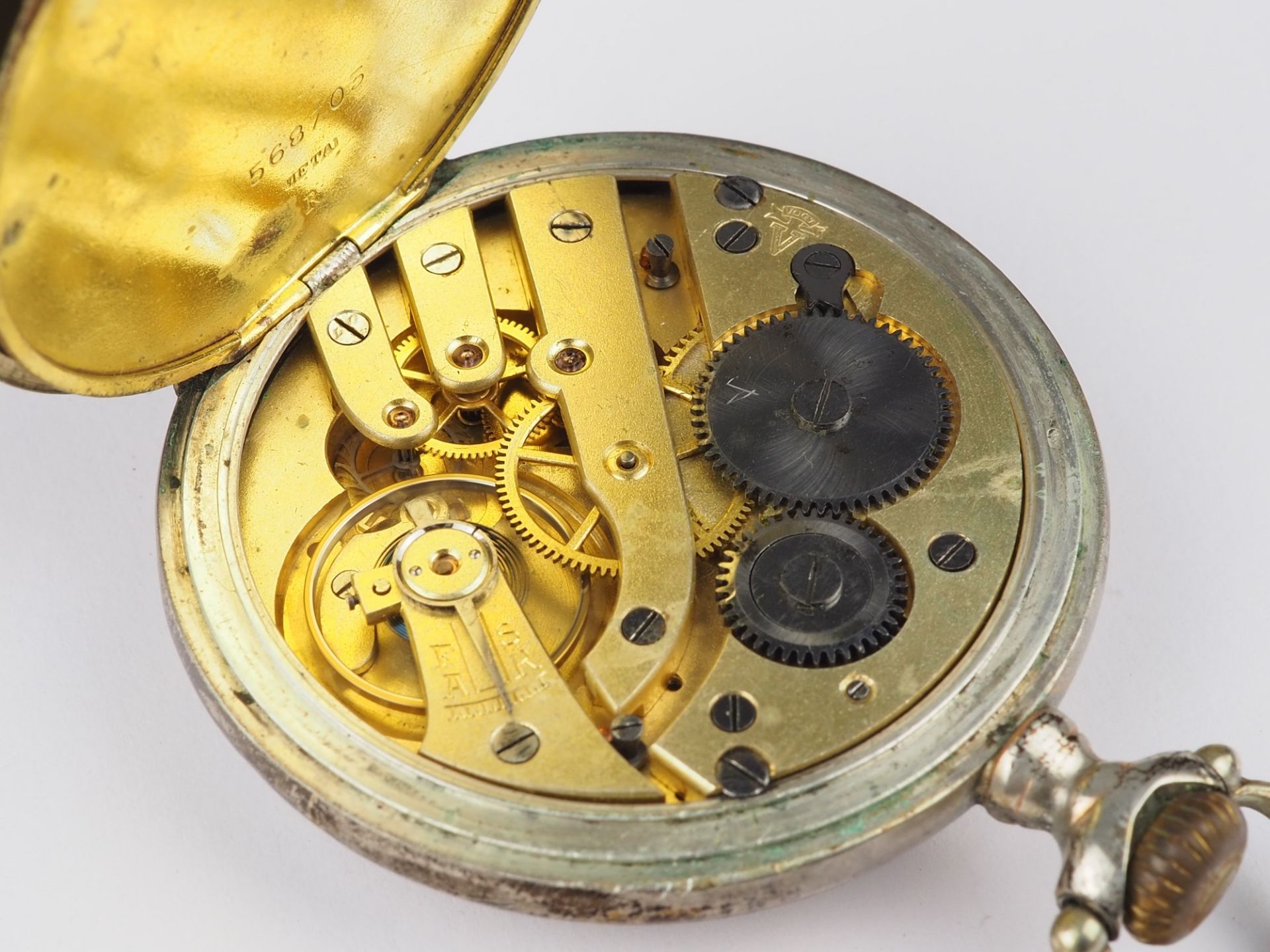 Schweizer Open Face Taschenuhr von R. Vogt & Co., Silbergehäuse, um 1930 - Bild 3 aus 3