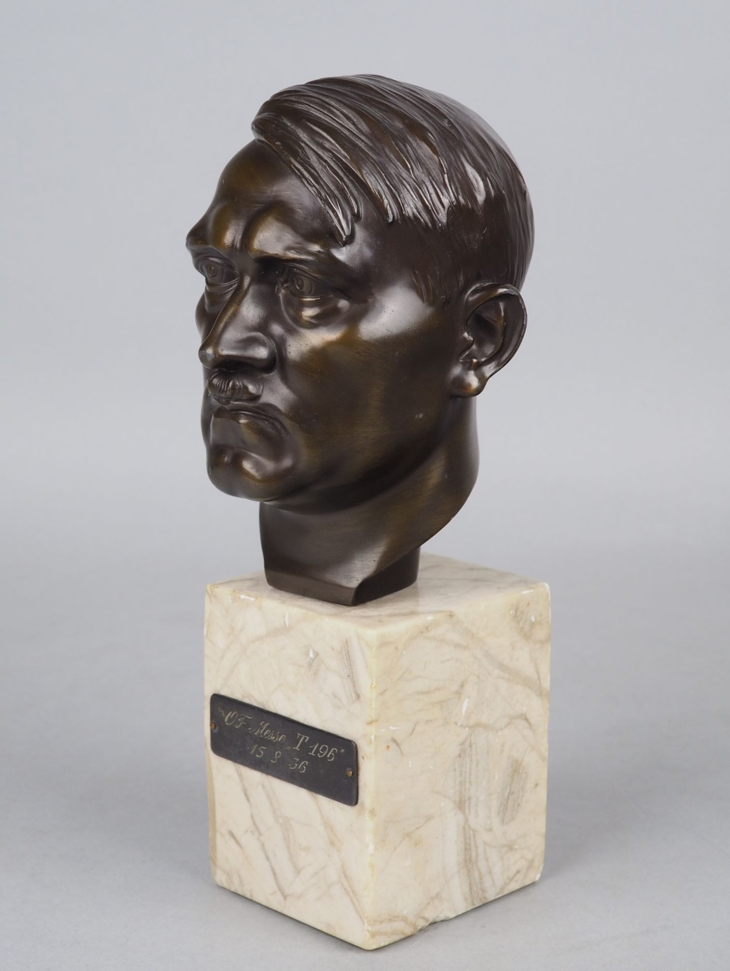 Bust Adolf Hitler - 1936 to the Officers' Fair (FdM) Führer boat T 196. - Image 2 of 7