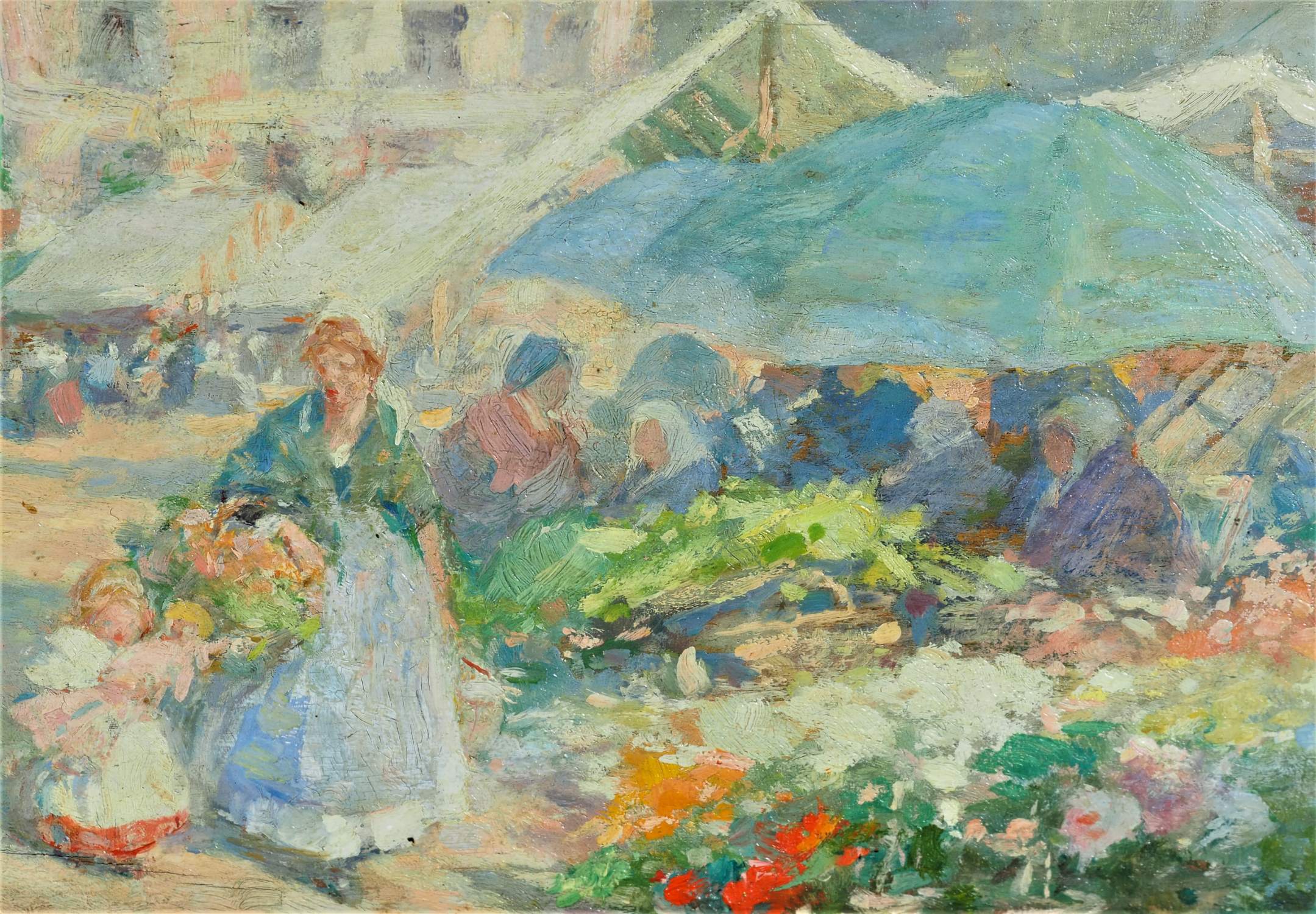 Gennaro Befani (1866, Naples - 1949, Bagneux) - Flower market, late 19th c. - Image 4 of 5