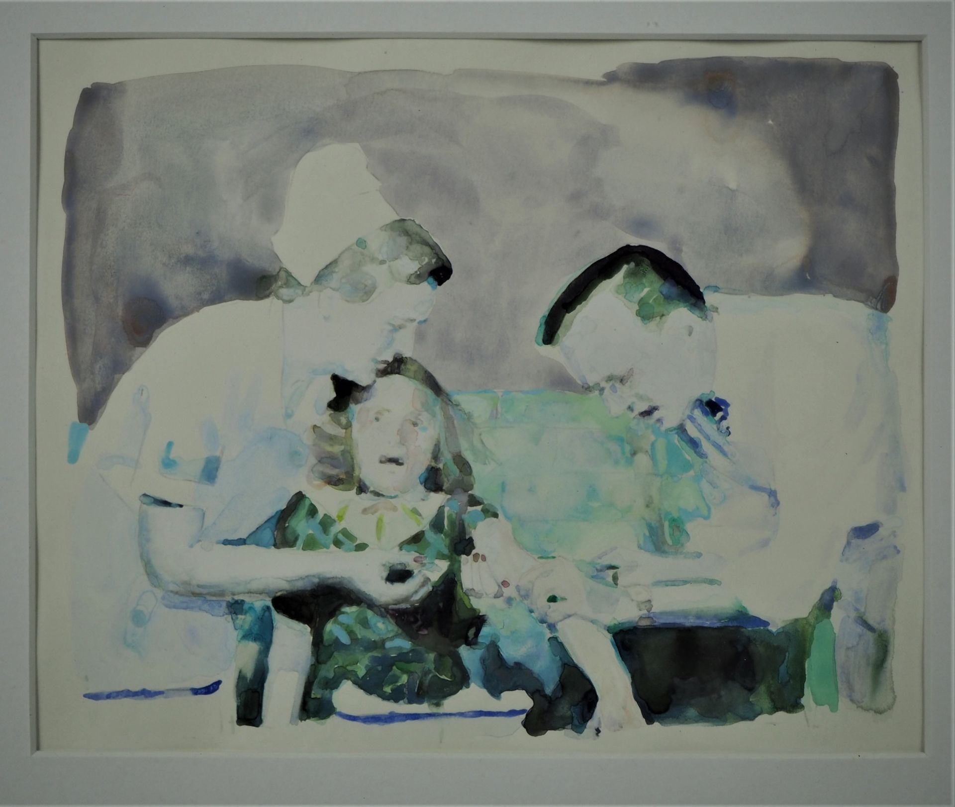 Watercolor "In the hospital", 20th century. - Image 2 of 2