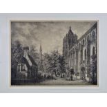 Domenico Quaglio , Lithographie - Heckansicht Ulmer Münster, 1818