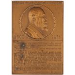 König Karl von Württemberg Bronze Relief Plakette 1921