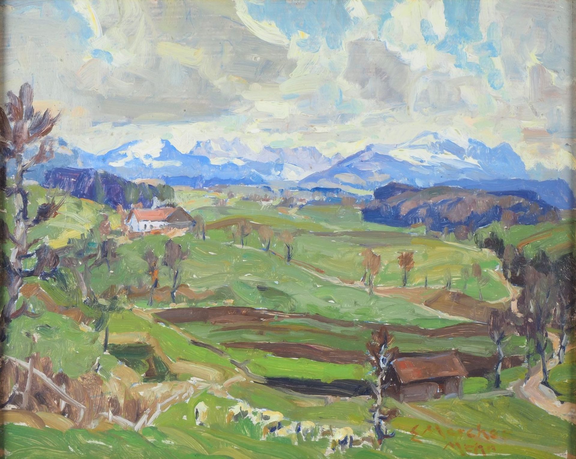 Erich Mercker (1891, Zabern - 1973, Munich) - Alpine landscape