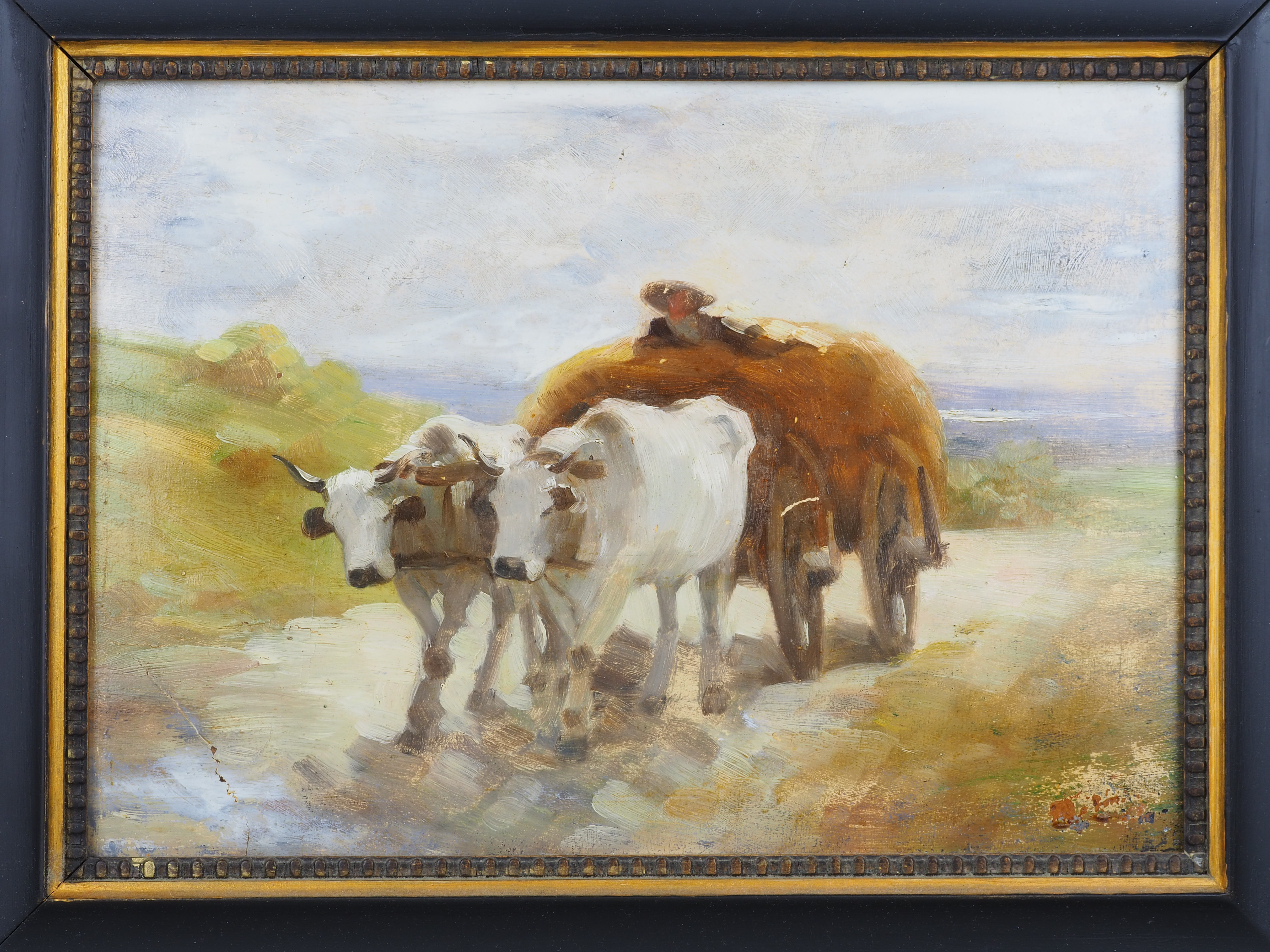 Nicolae Ion Grigorescu (1838, Pitaru - 1907, Câmpina), attributed - Landscape with ox-cart. - Image 2 of 8
