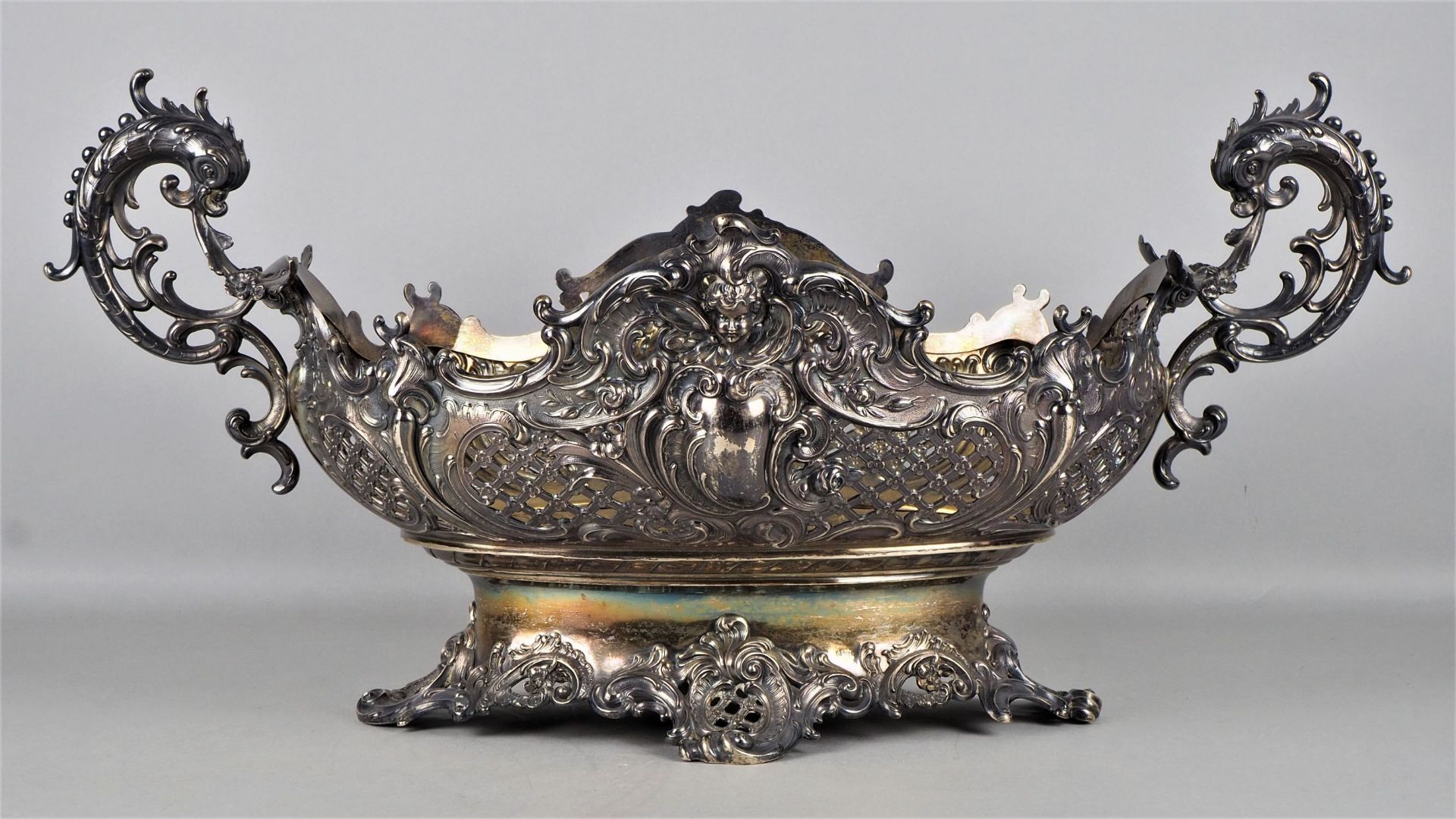 Bruckmann & Söhne, Große Silber Jardiniere, Neobarock um 1880 - Bild 2 aus 6