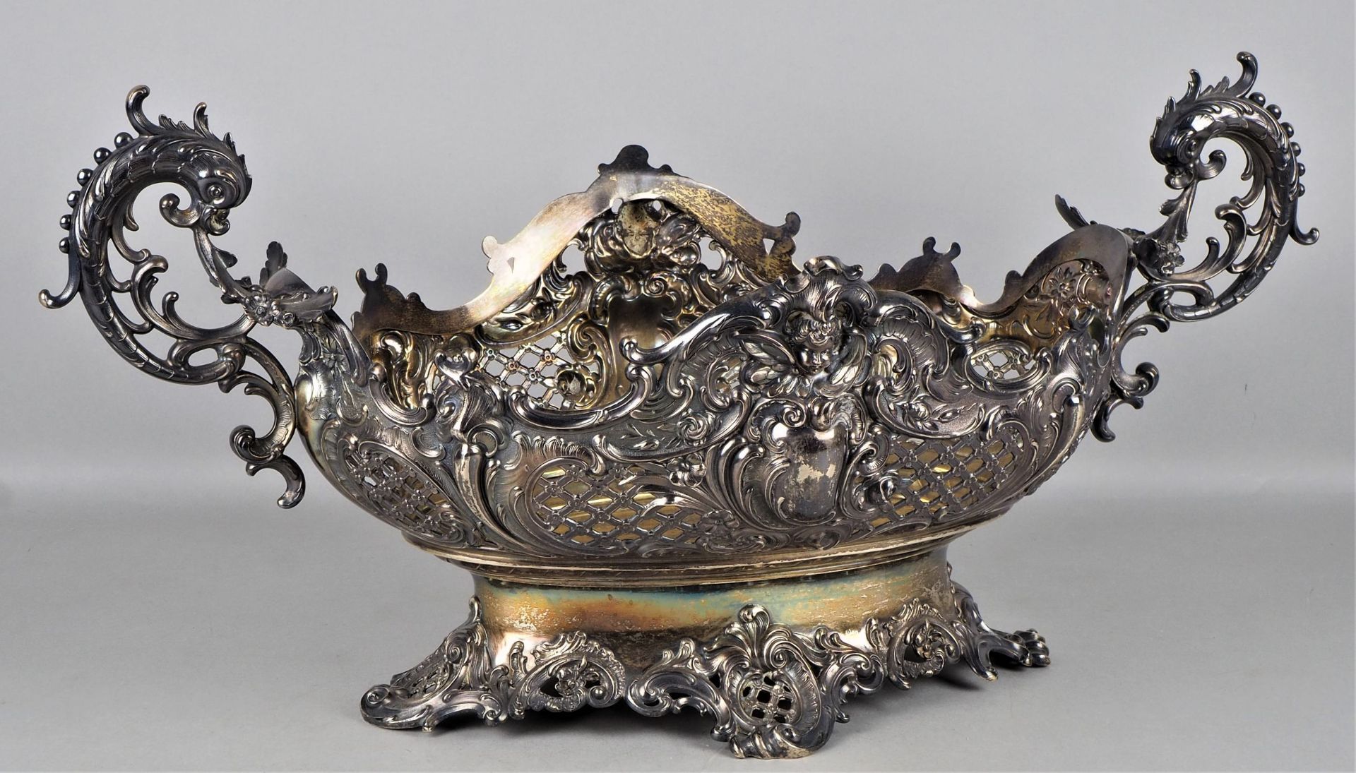 Bruckmann & Söhne, Große Silber Jardiniere, Neobarock um 1880