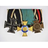 1. WK Ordensspange Preußen, mit Königlicher Kronen-Orden Kreuz 4.Klasse