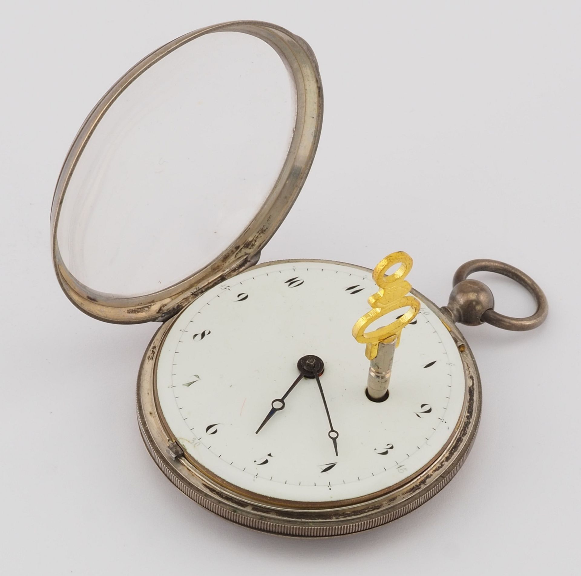 Large spindle pocket watch around 1780 - Image 3 of 7