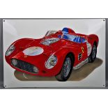 Ferrari Testa Rossa 1960 - Altes Emaille Schild, 1980er